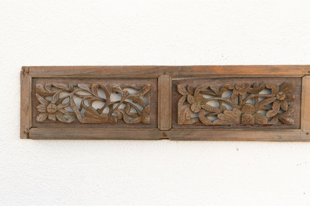 Golden Lotus, Antique Asian Carving