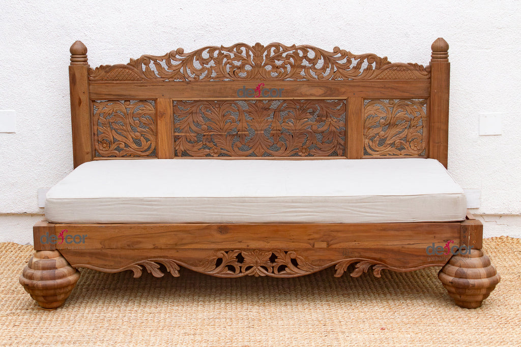 Finely Carved Royal Bali Club Daybed