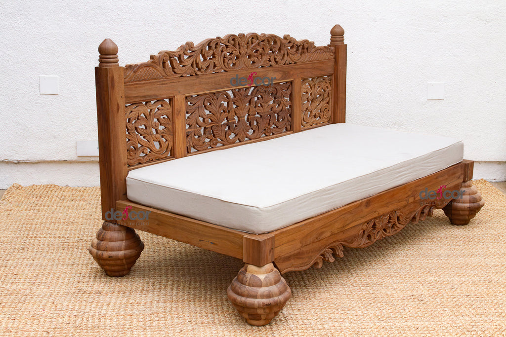 Finely Carved Royal Bali Club Daybed