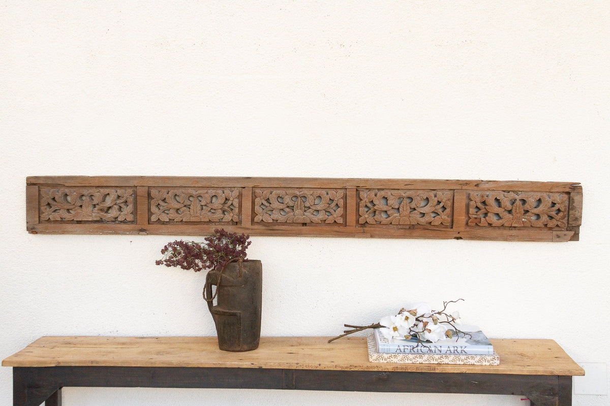 Early 1800's Primitive Floral Carving