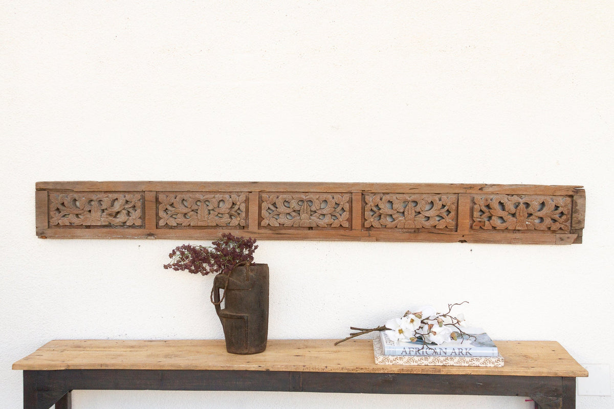 Early 1800's Primitive Floral Carving