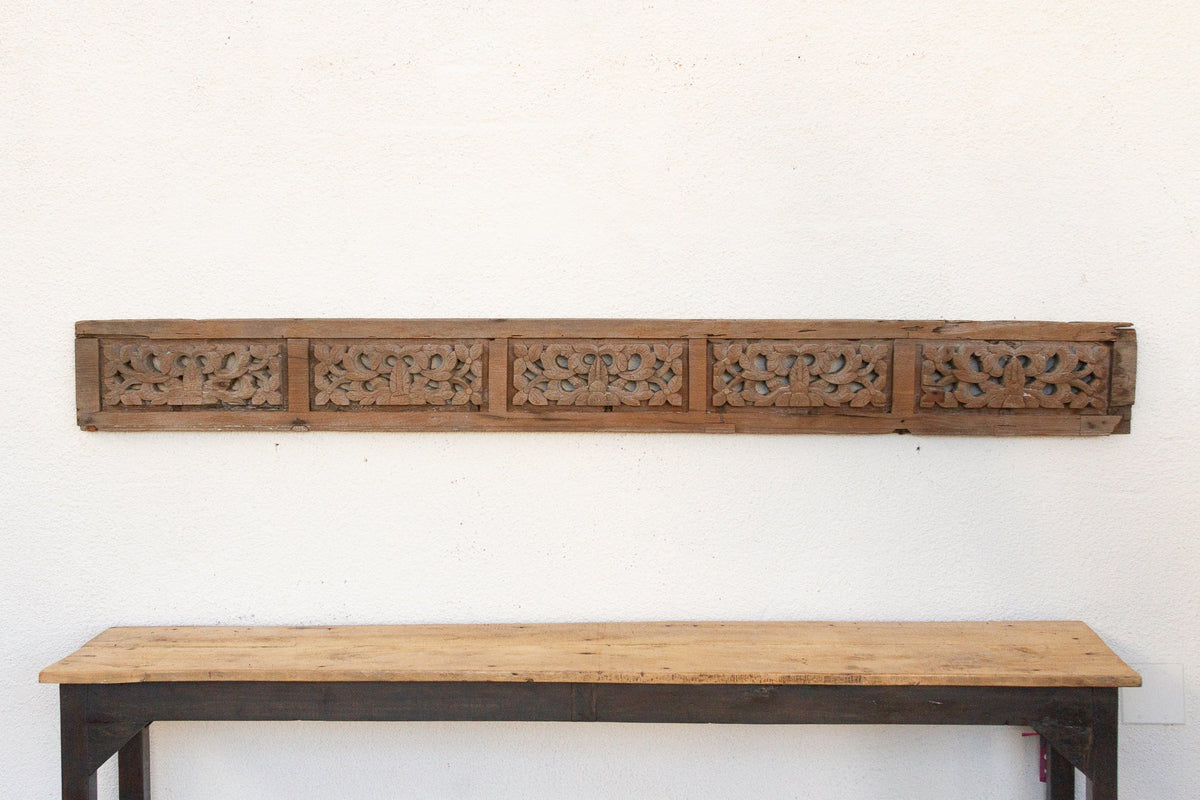 Early 1800's Primitive Floral Carving