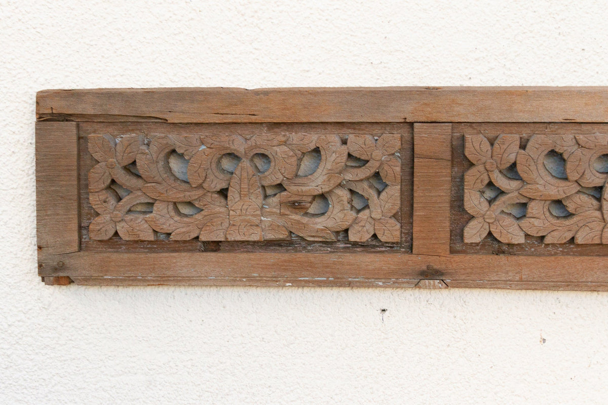 Early 1800's Primitive Floral Carving
