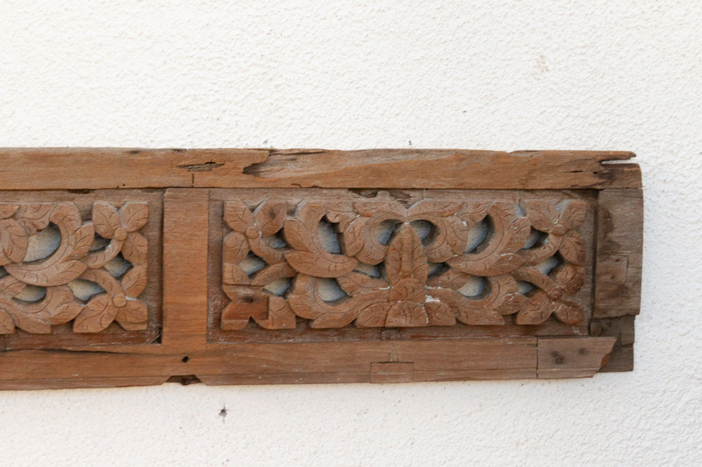 Early 1800's Primitive Floral Carving