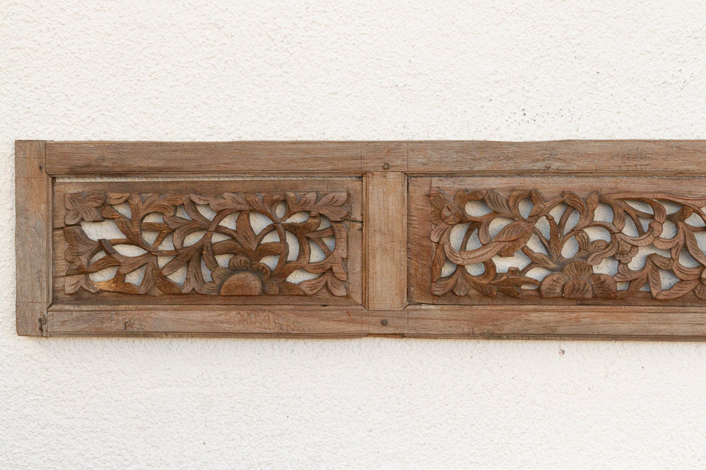 Antique Patinated Carved Teak Wall Art