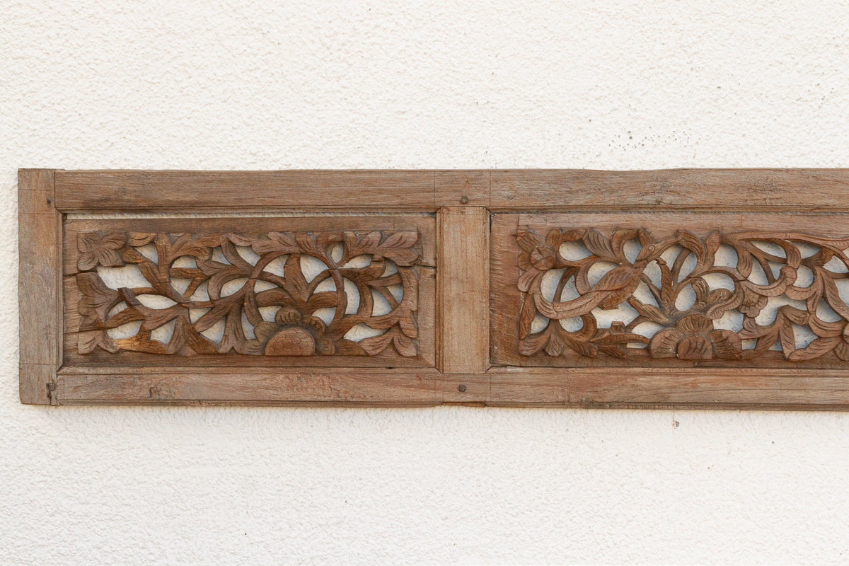 Antique Patinated Carved Teak Wall Art
