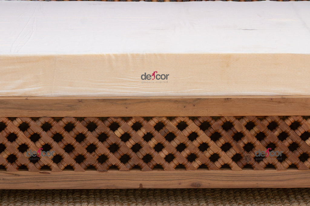Artisanal 84" Reclaimed Teak Mousharabi Sofa