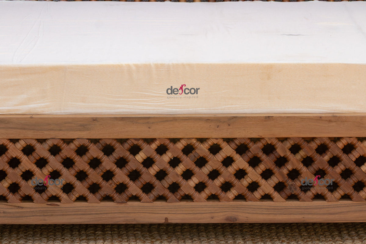 Artisanal 84" Reclaimed Teak Mousharabi Sofa