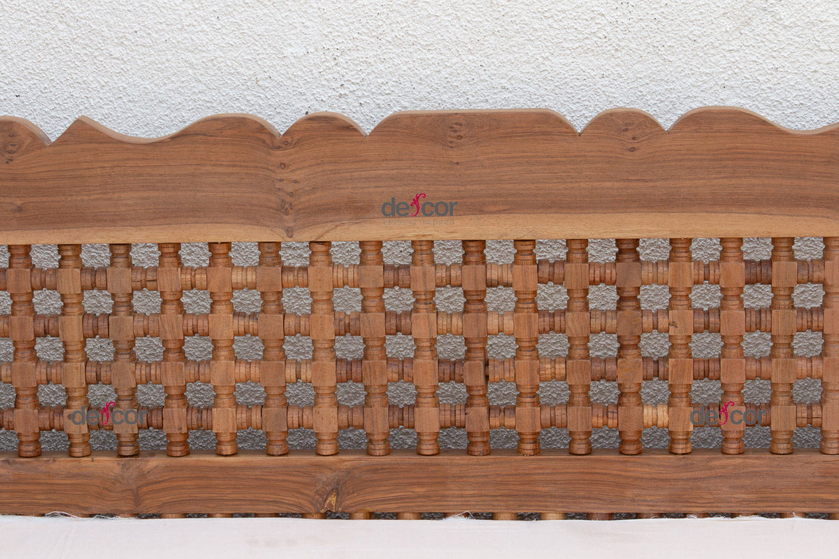 Artisanal 84" Reclaimed Teak Mousharabi Sofa