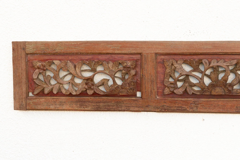 Soul of the Pagoda, Antique Asian Carved Panel