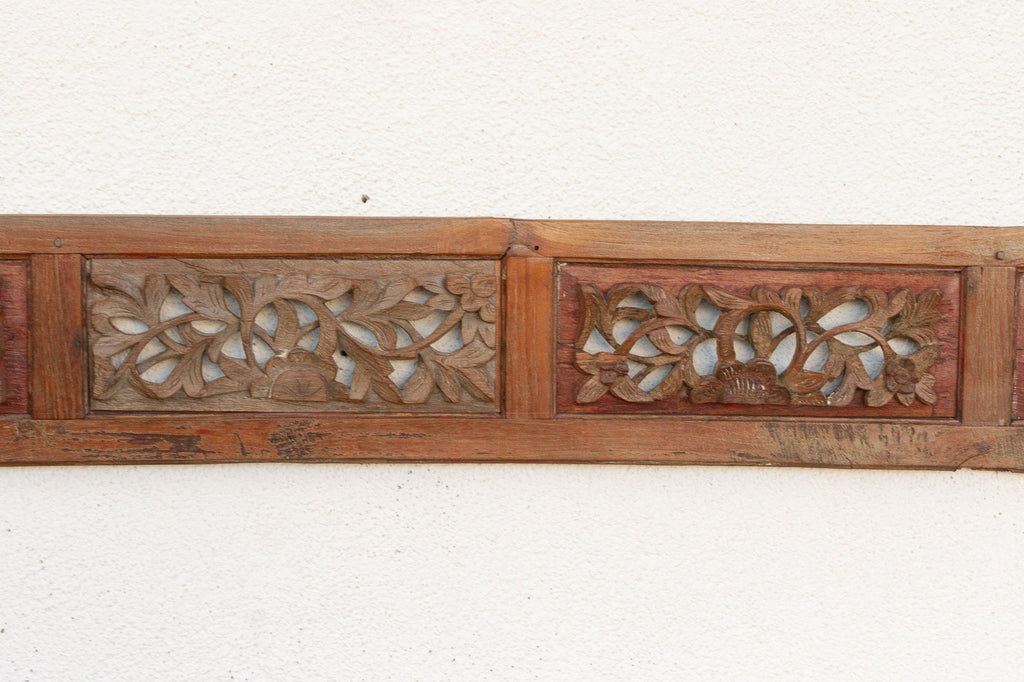 Soul of the Pagoda, Antique Asian Carved Panel