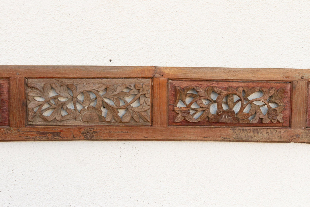 Soul of the Pagoda, Antique Asian Carved Panel