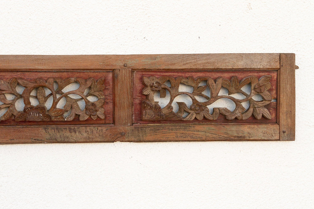 Soul of the Pagoda, Antique Asian Carved Panel