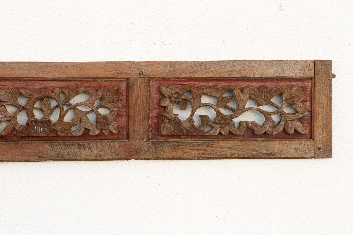 Soul of the Pagoda, Antique Asian Carved Panel