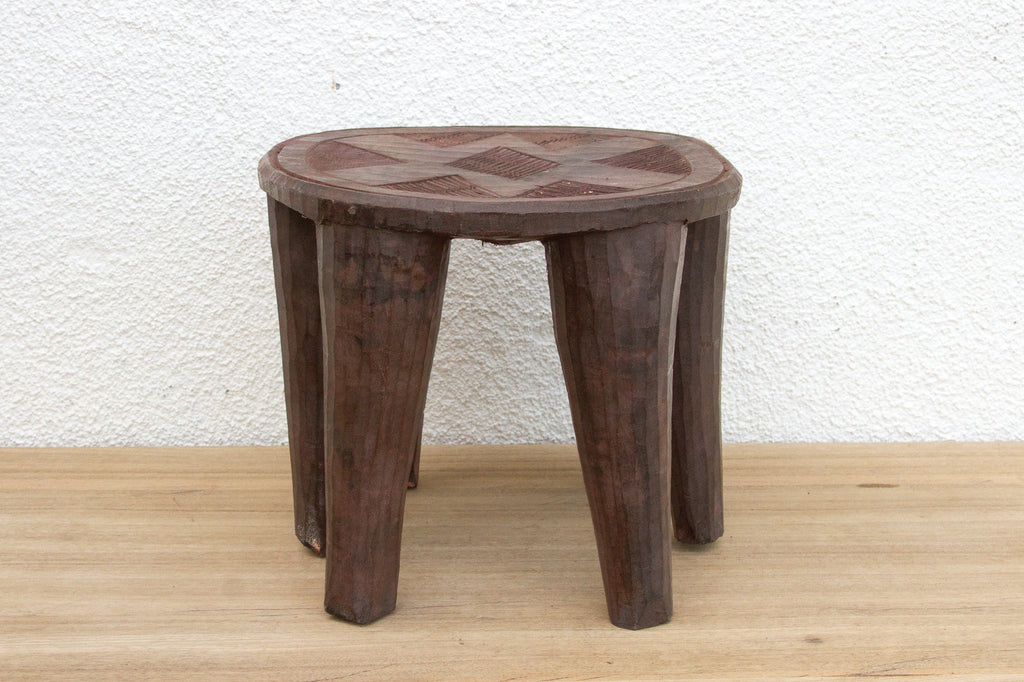Carved Nupe Riverstone Rest Stool