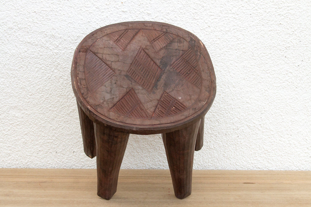Carved Nupe Riverstone Rest Stool