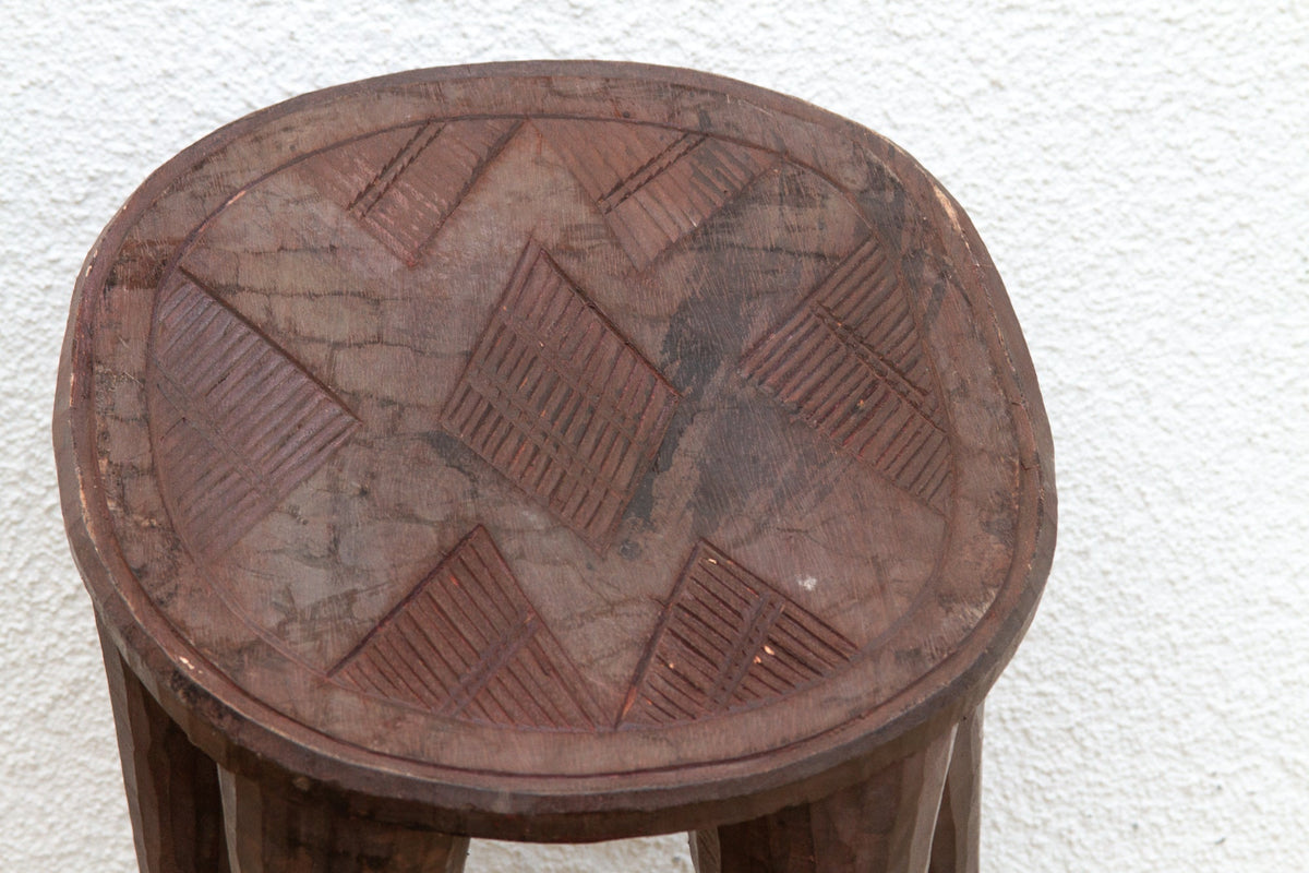 Carved Nupe Riverstone Rest Stool
