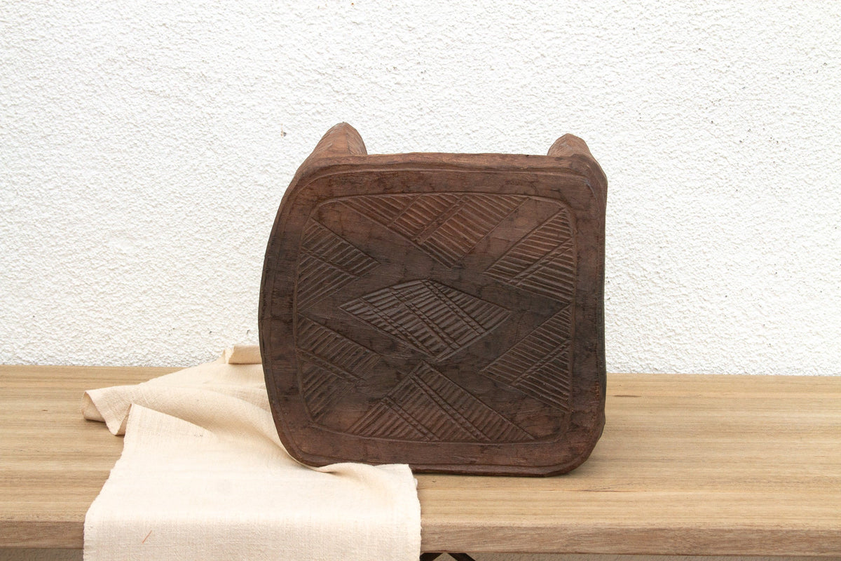 Forest Wood Carved Nupe Stool