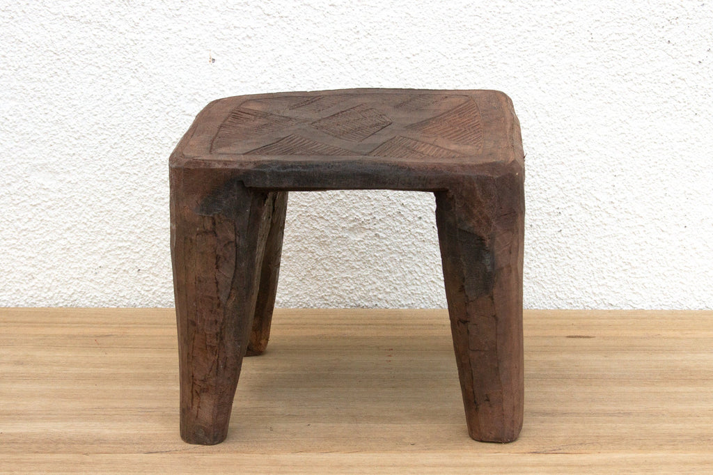 Forest Wood Carved Nupe Stool