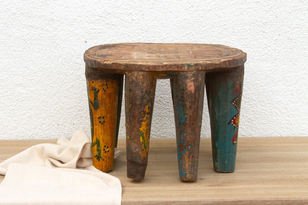 Antique Spider Carved Nupe Stool