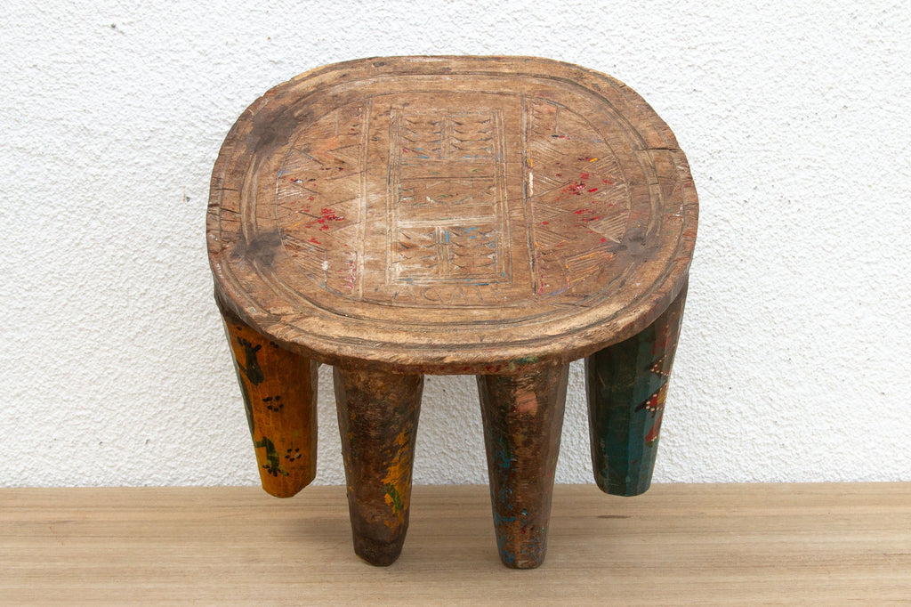 Antique Spider Carved Nupe Stool