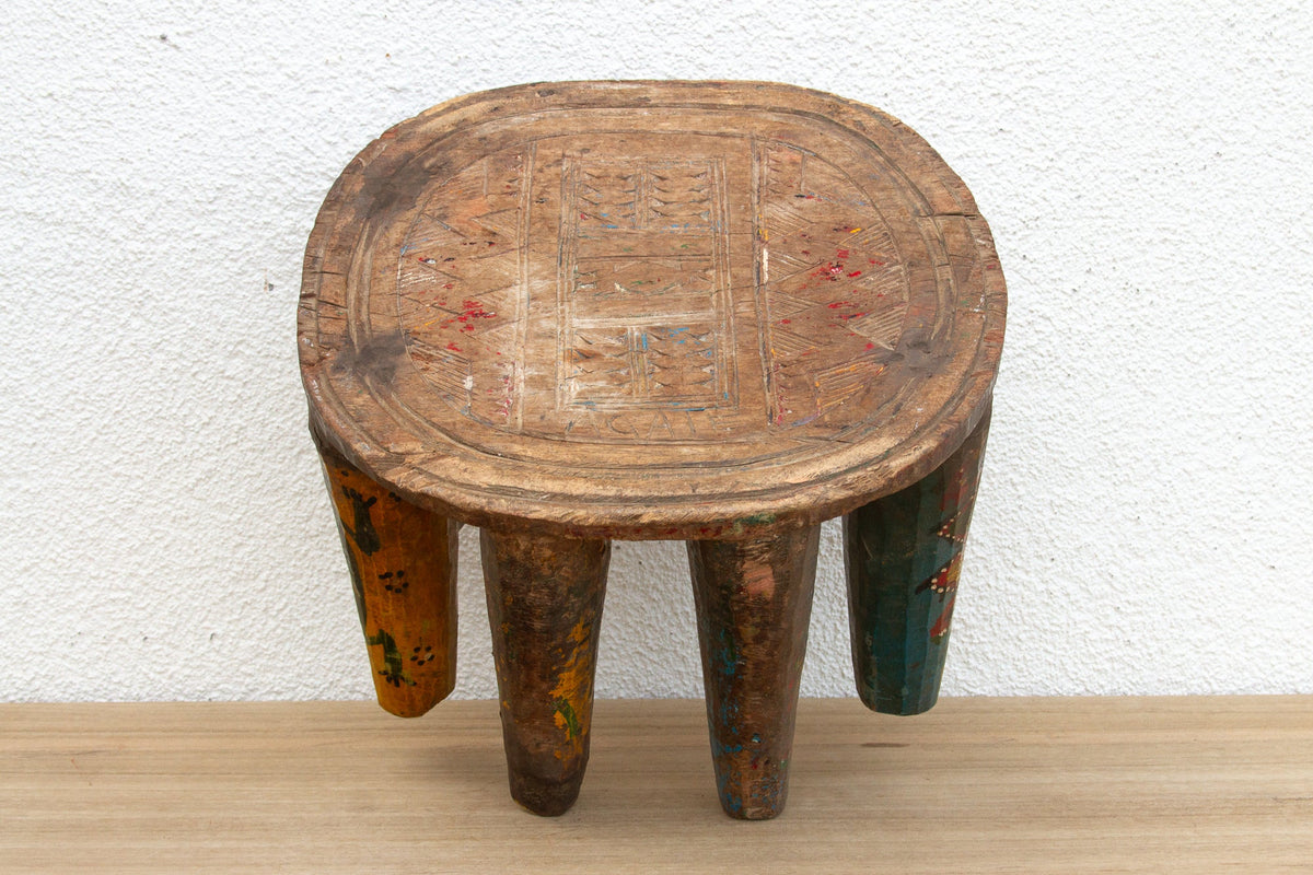 Antique Spider Carved Nupe Stool