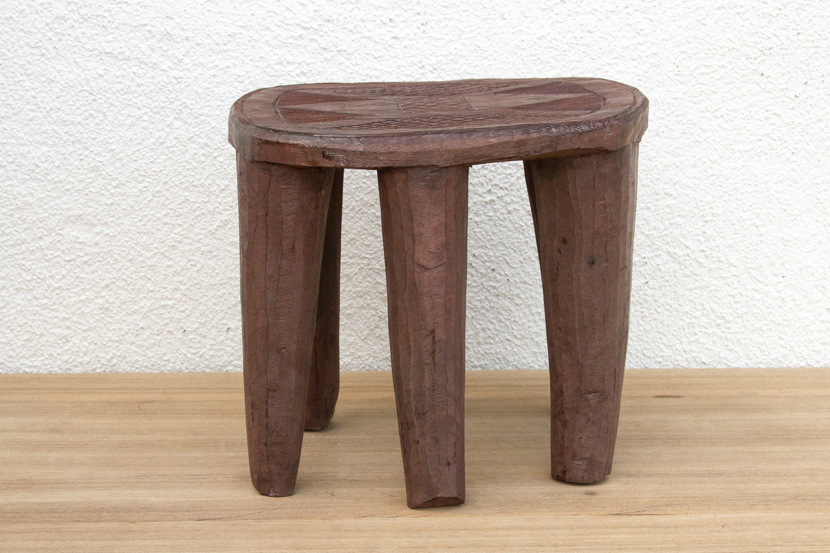 Carved Chunky Wood African Stool