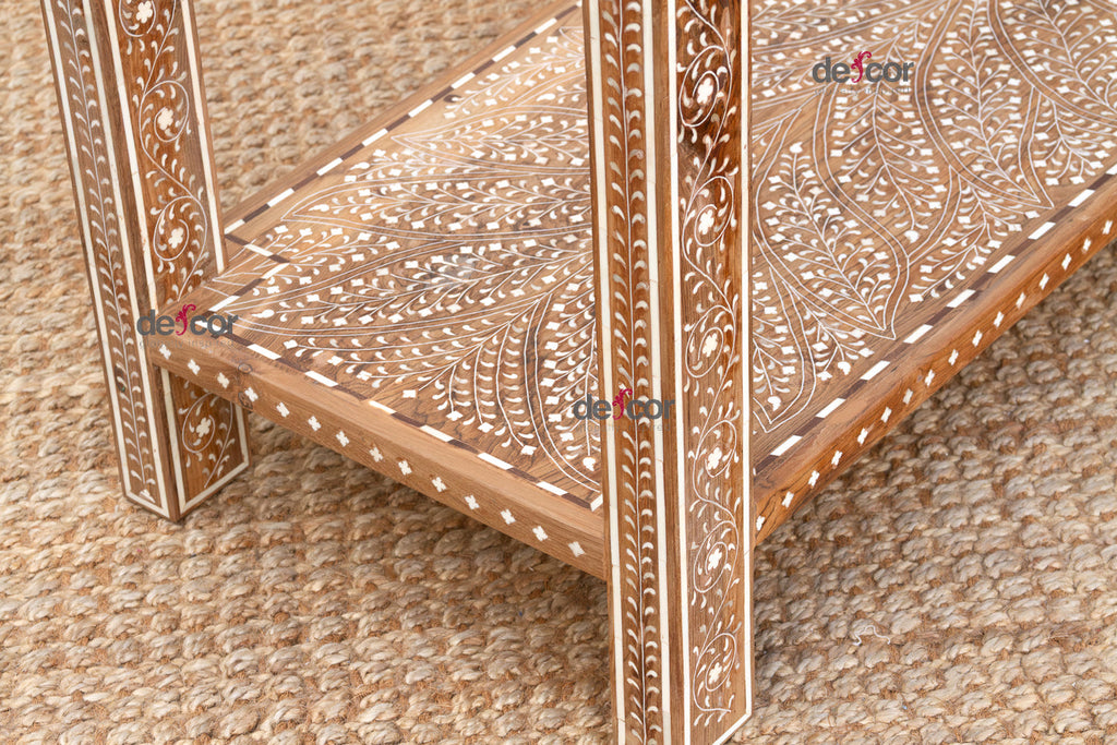 Extraordinary Leaf & Flower Inlay Console Table