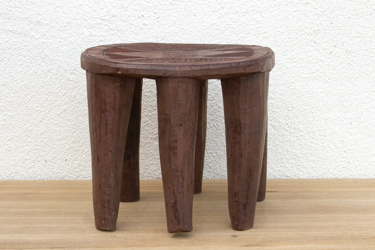 Carved Chunky Wood African Stool