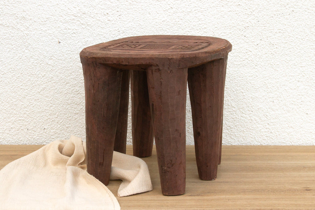 Handcarved Wooden Nupe Stool