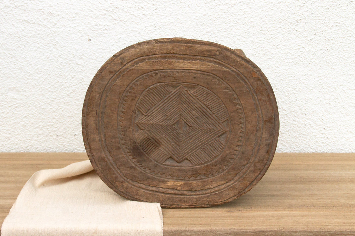 Rustic Finely Carved African Stool