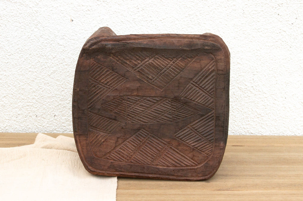 Vintage Market Day Carved Stool