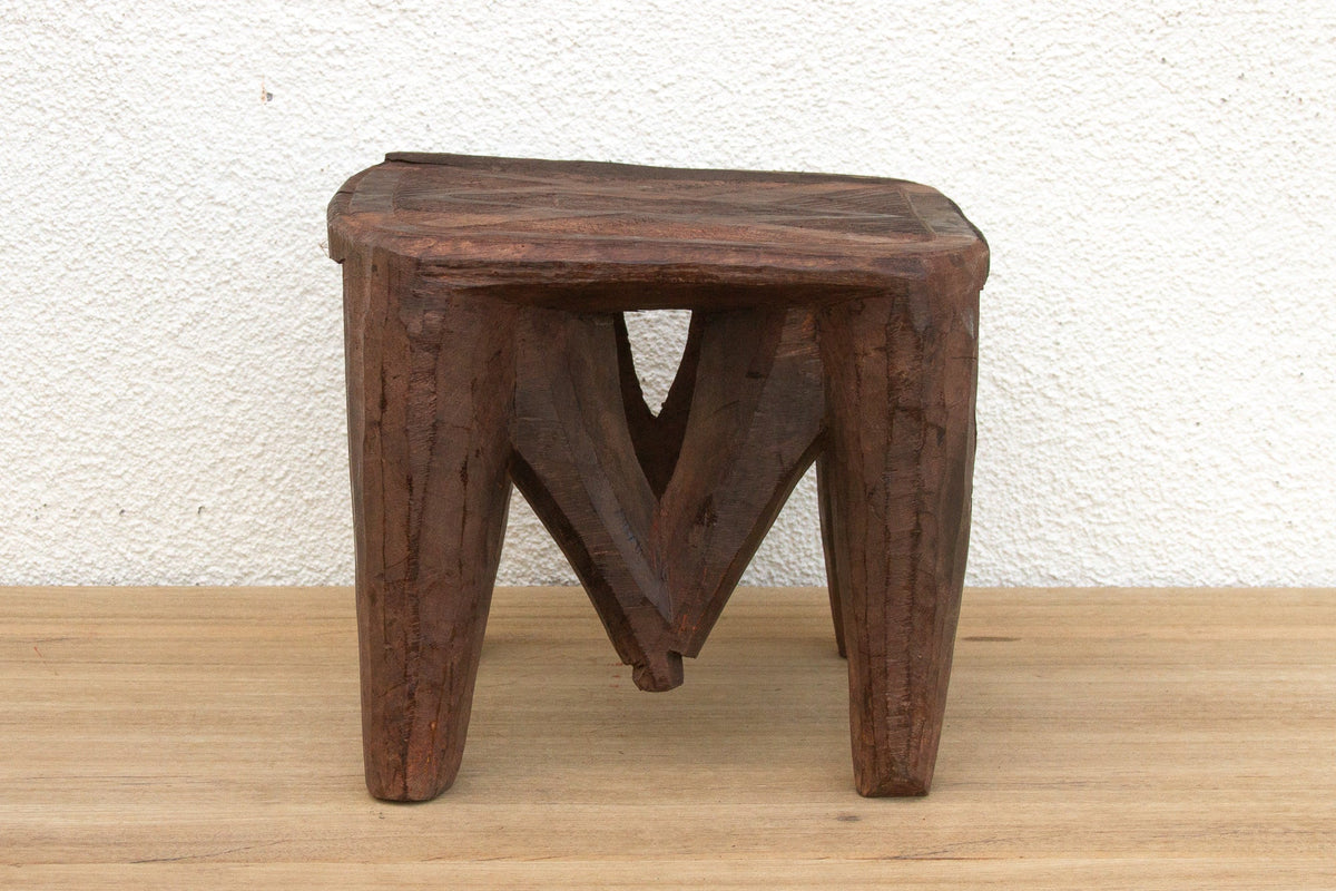 Vintage Market Day Carved Stool