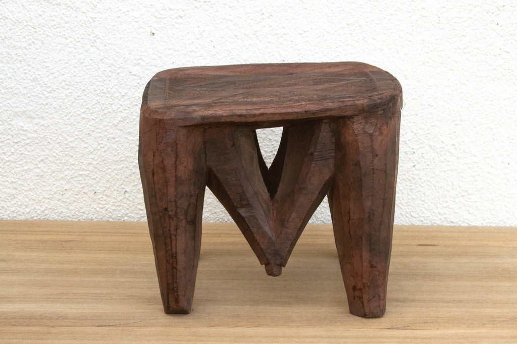 Vintage Market Day Carved Stool