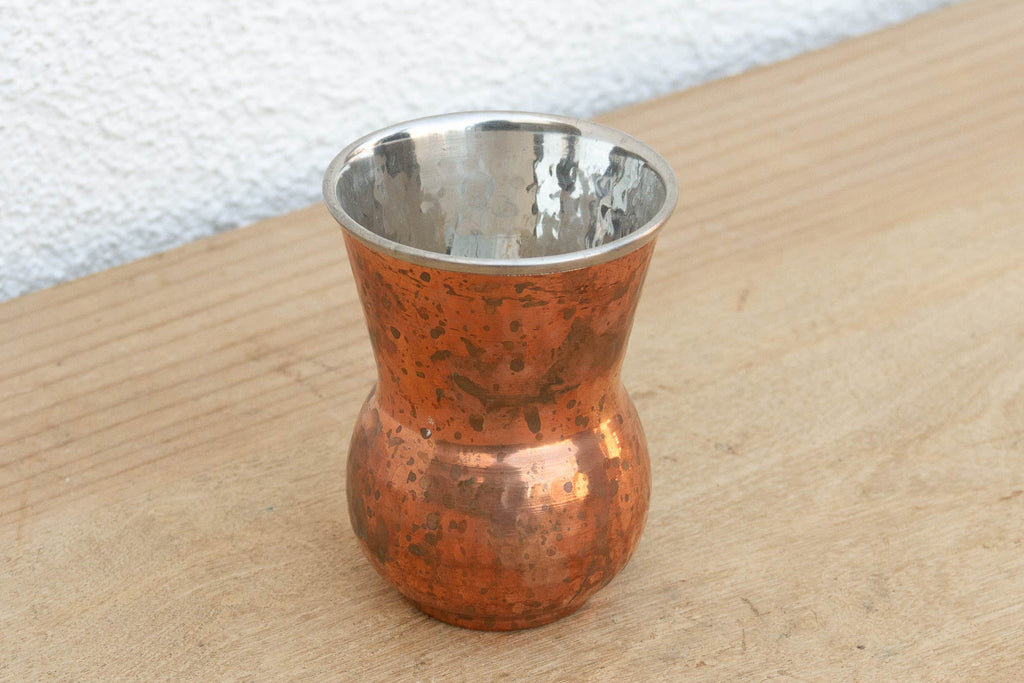 Small Hammered Copper Tin Lined Tumbler