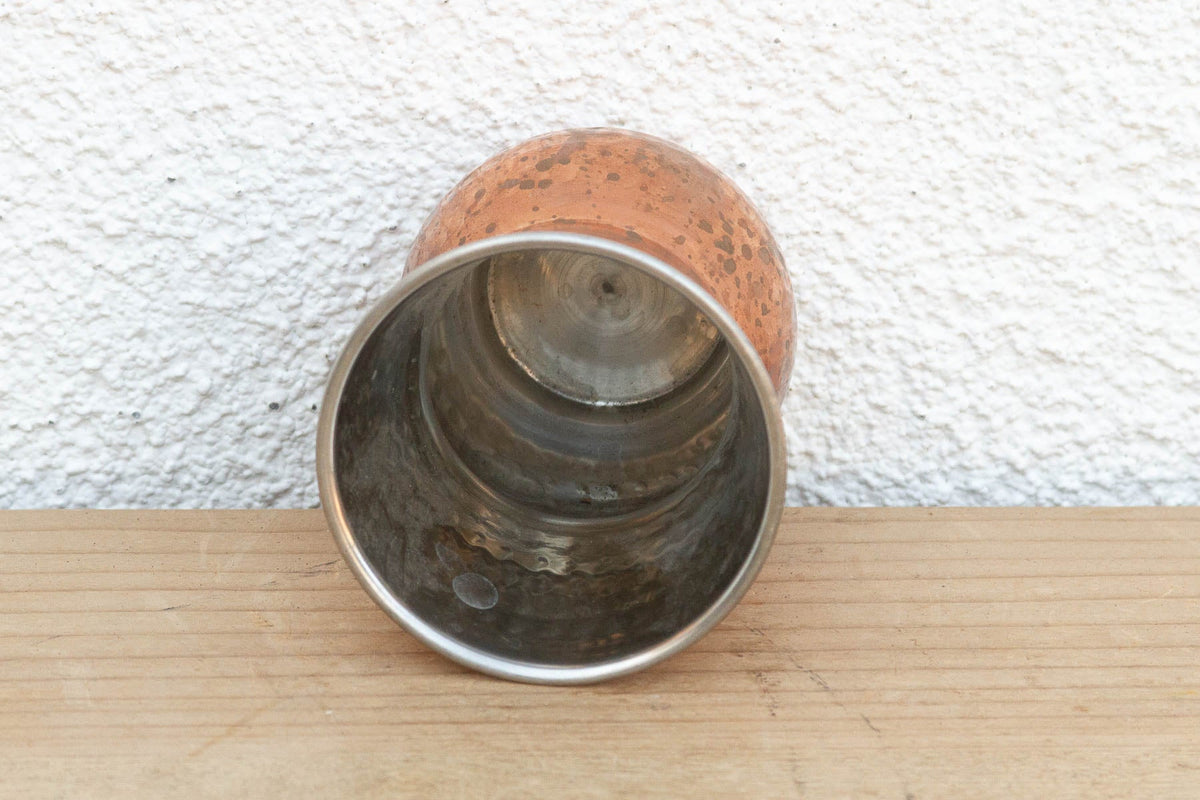Small Hammered Copper Tin Lined Tumbler