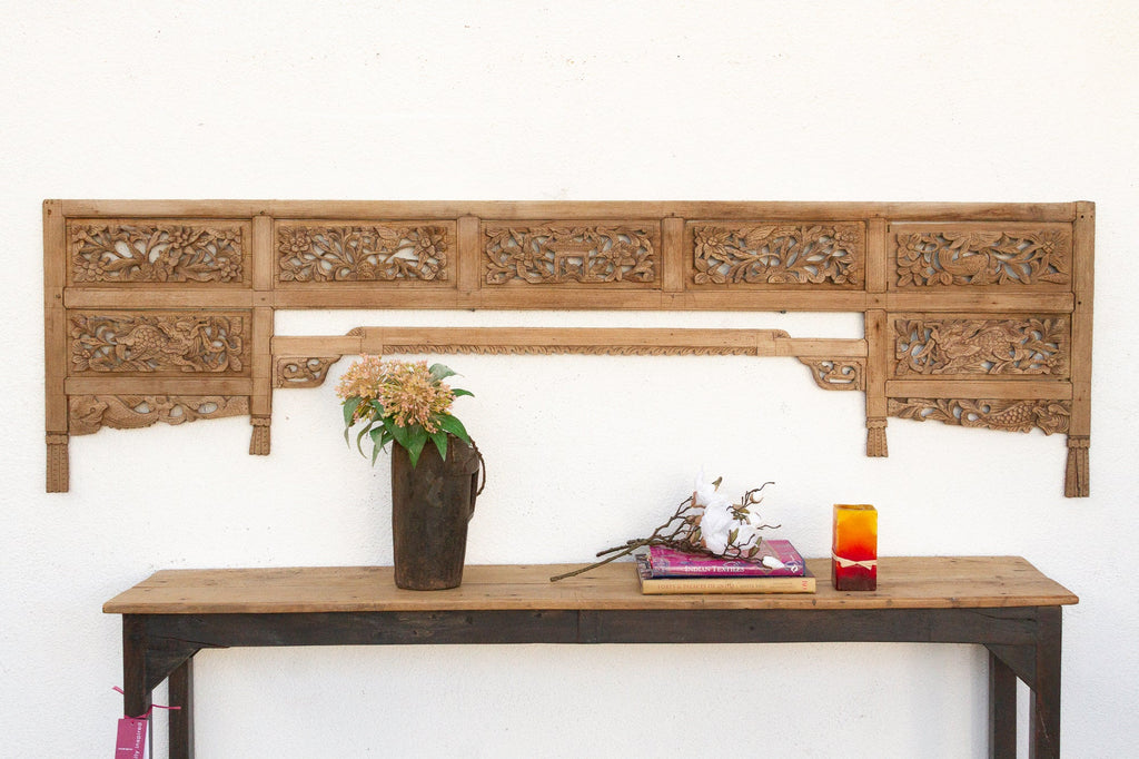 Beautifully Carved Decorative Lintel w/Bleached Finish