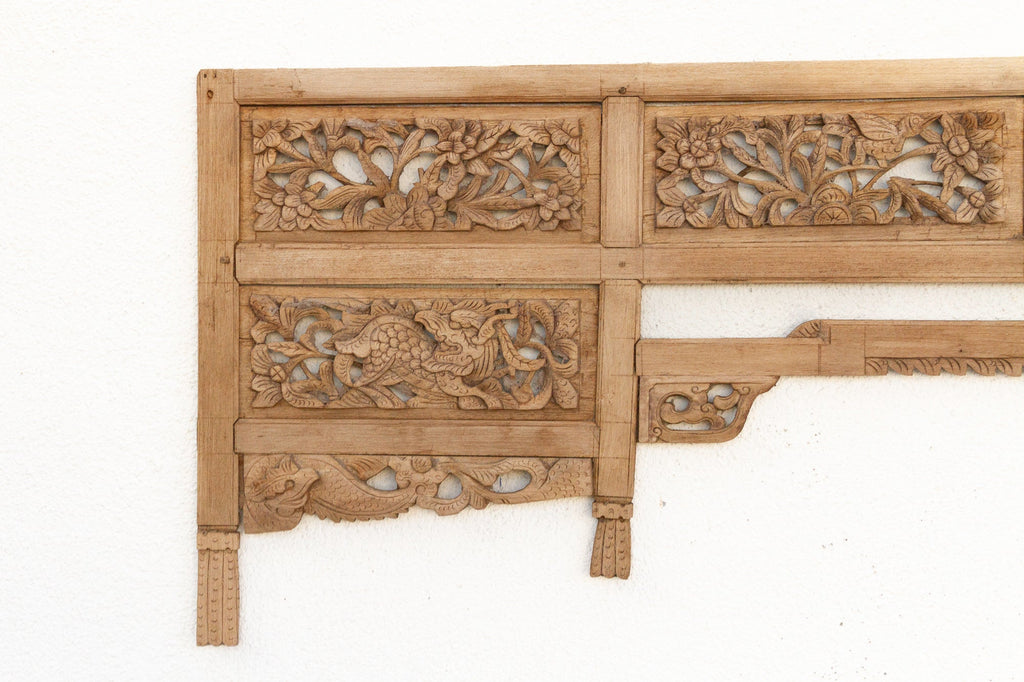 Beautifully Carved Decorative Lintel w/Bleached Finish
