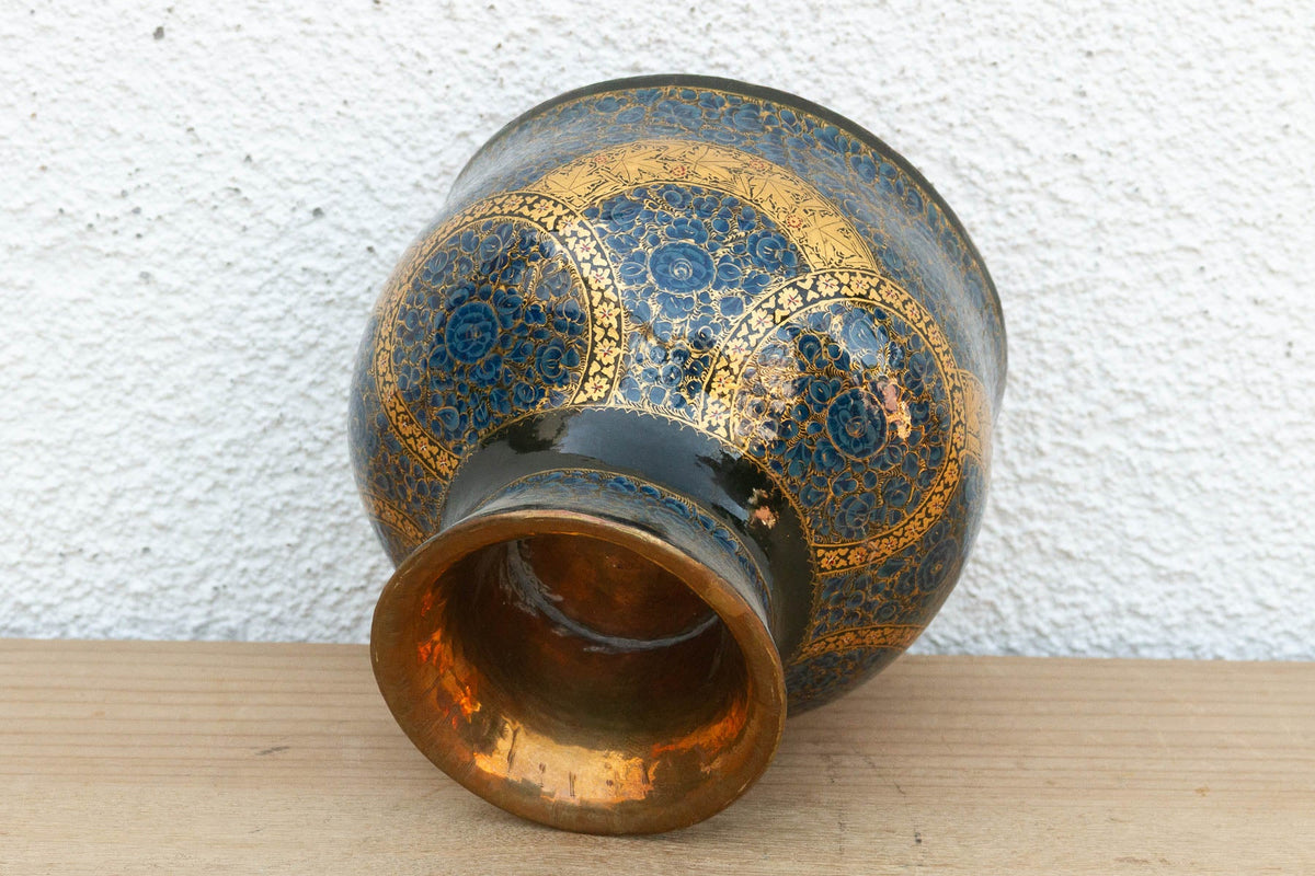 Kashmiri Blue & Gold Enamel Bowl
