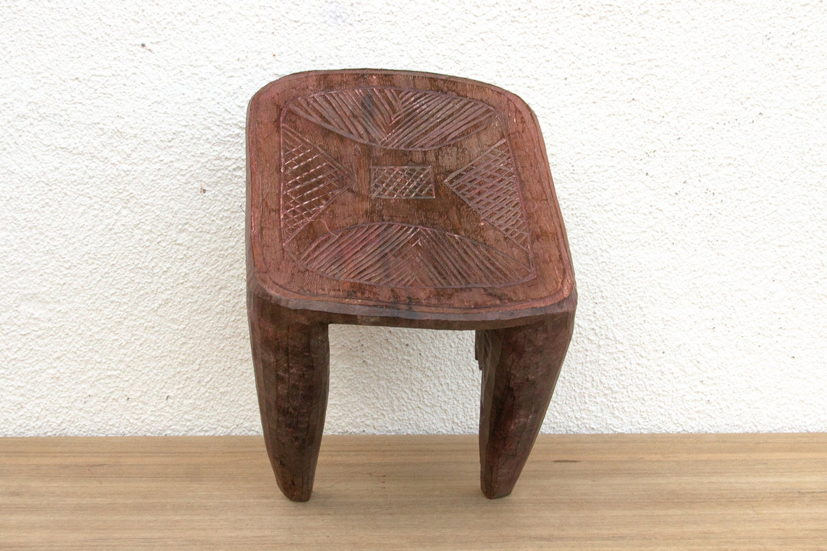 Tribal Design Nupe Carved Stool