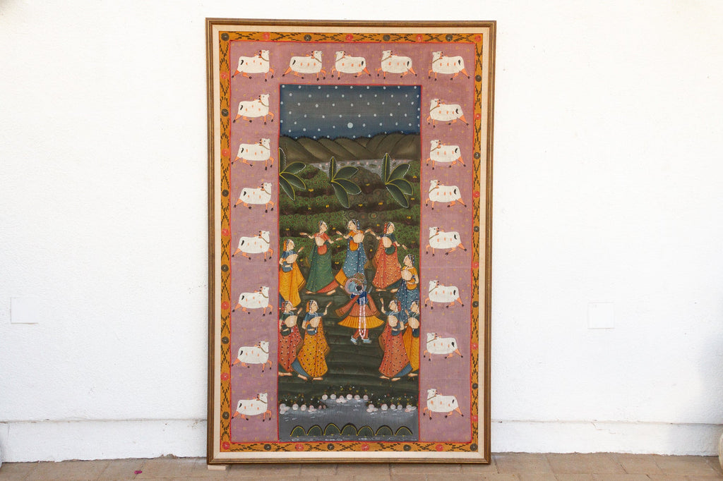 Large Indian Divine Art, Krishna's Cosmic Dance