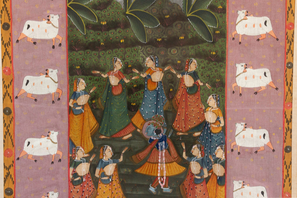 Large Indian Divine Art, Krishna's Cosmic Dance