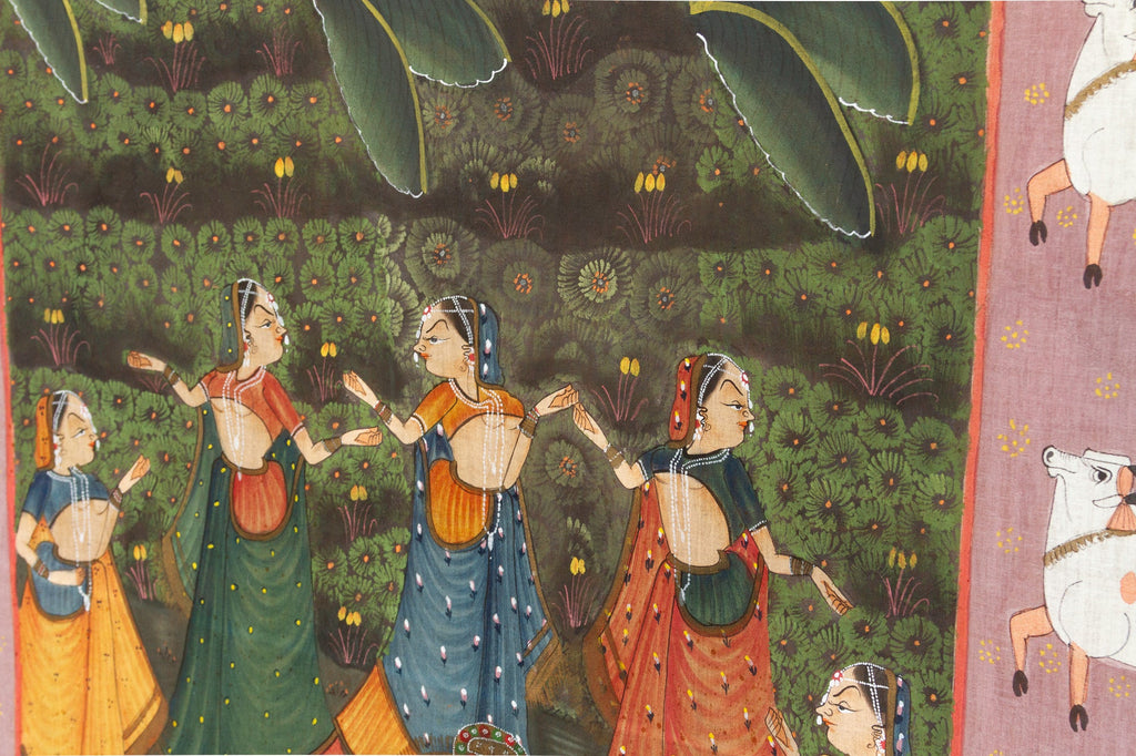 Large Indian Divine Art, Krishna's Cosmic Dance