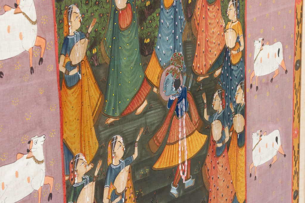 Large Indian Divine Art, Krishna's Cosmic Dance