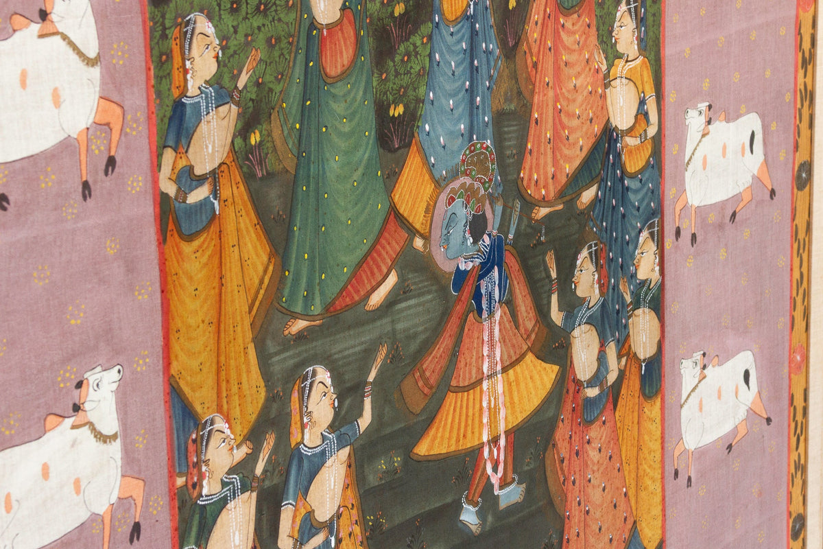 Large Indian Divine Art, Krishna's Cosmic Dance