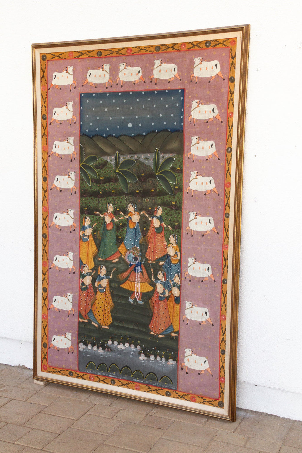 Large Indian Divine Art, Krishna's Cosmic Dance