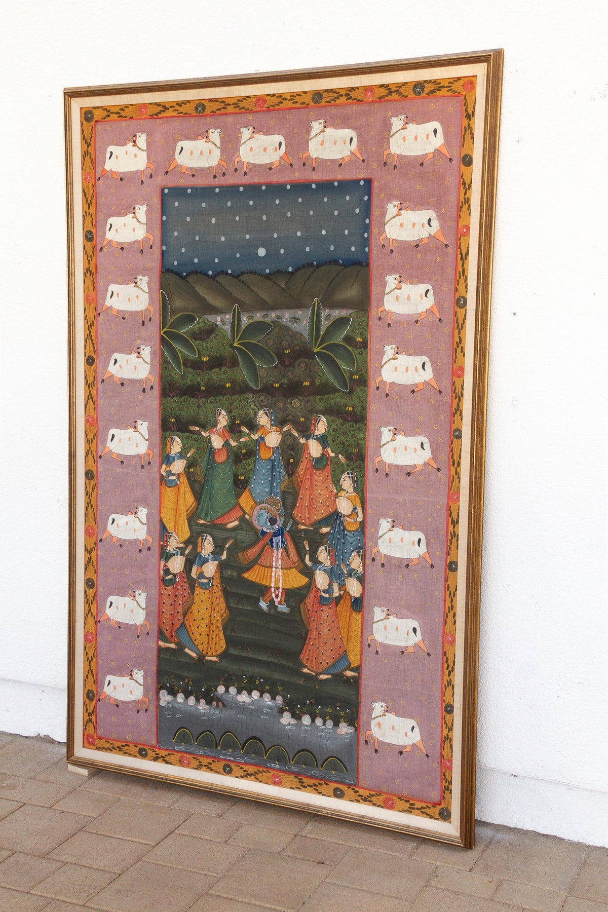Large Indian Divine Art, Krishna's Cosmic Dance