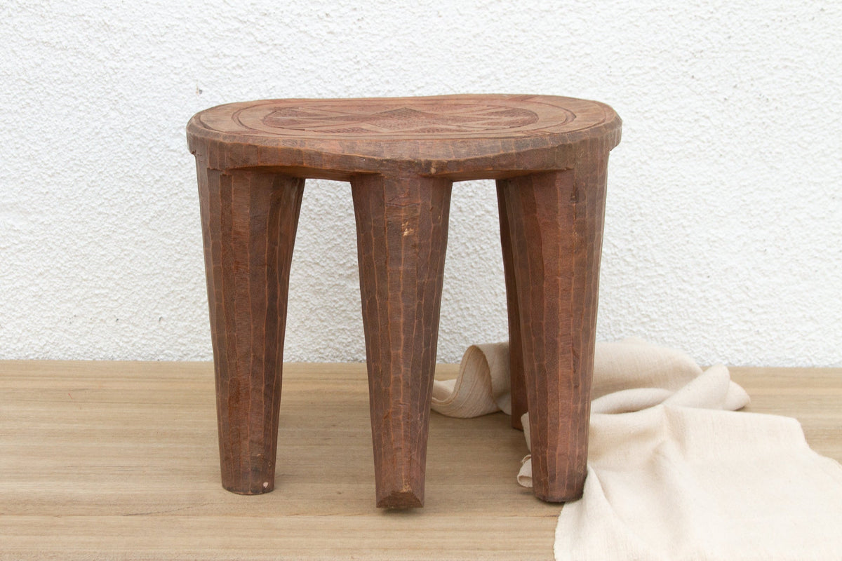 Carved Vintage Heritage Nupe Stool