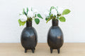 Pair of Vintage Oaxacan Black Clay Vases