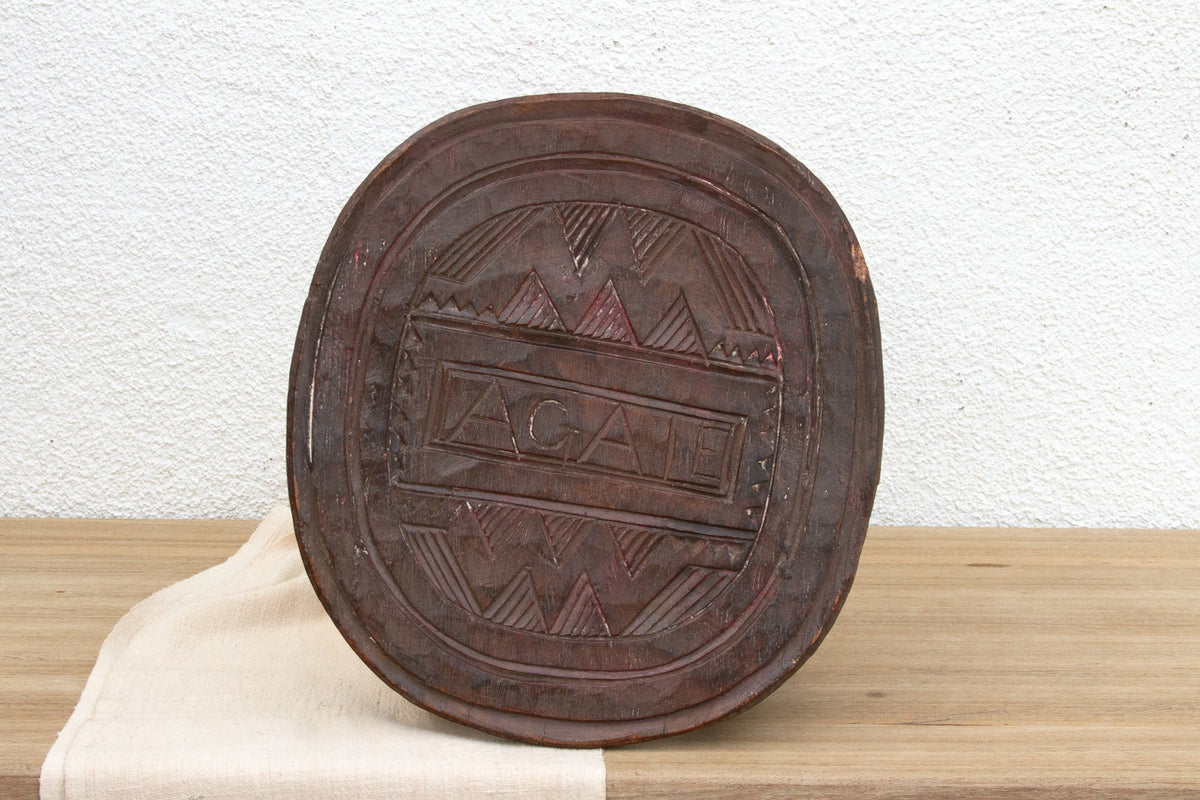Patinated Brown Carved African Stool